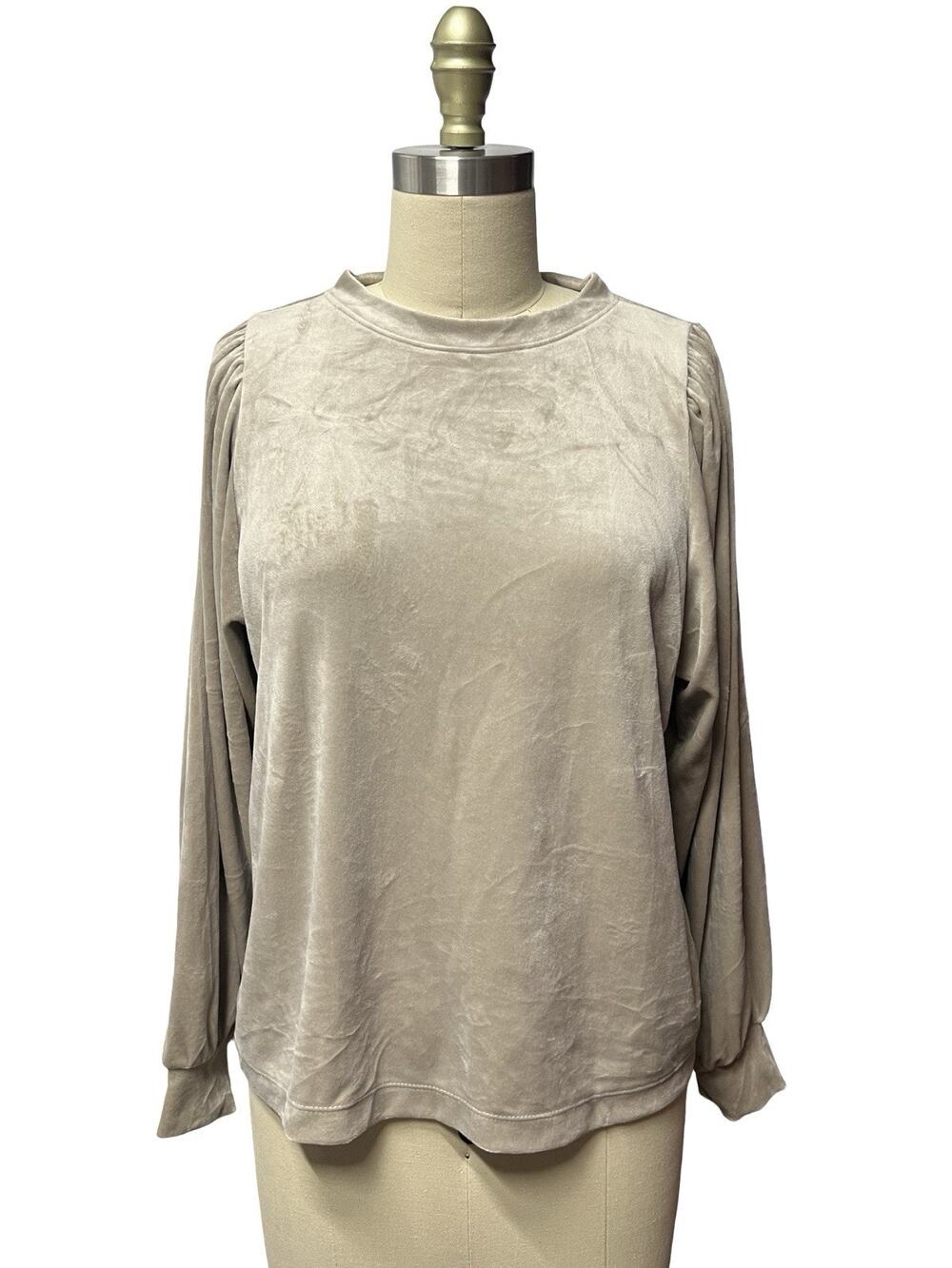 Ann Taylor Outlet Batwing Long Sleeve Top Velour Velvet $60 SZ M Petite